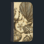 Neutral Shells and Coral Collection Samsung S4 Wallet Case<br><div class="desc">Go underwater to explore the sea with all these different sea creatures. This vintage piece of art is a perfect addition to any sea anemone lovers. Get your art print today on your product.</div>