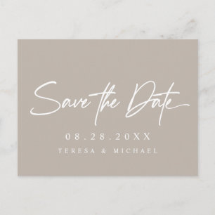 Neutral Simple Custom Engagement Wedding Postcard