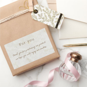 Neutral Simple Marble Candle Thank You Product Rectangular Sticker