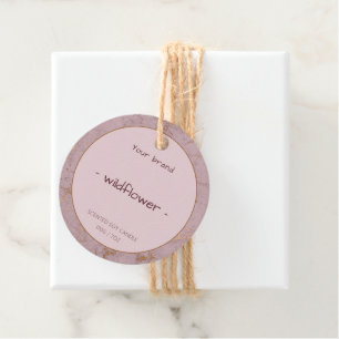 Neutral Simple Rose Gold Marble Candle Product Tag