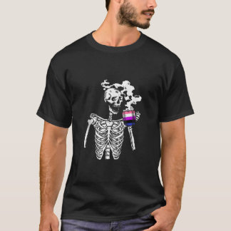 Neutral Skeleton Non Binary Genderless Pride Gende T-Shirt