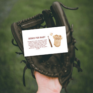 Neutral Slugger Baseball Books for Baby Shower  Enclosure Card