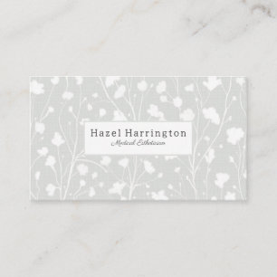 Neutral Soft Floral Elegant QR Business Card 
