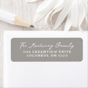 Neutral speckle simple holiday return address
