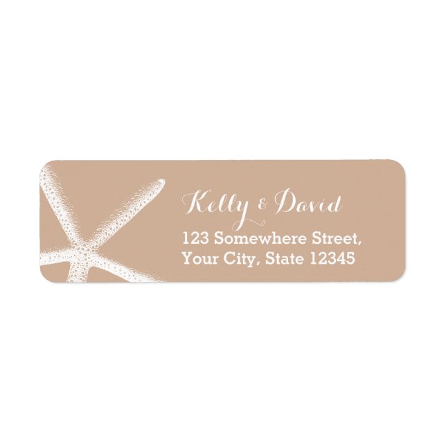 Neutral Starfish Beach Wedding Return Address (Front)