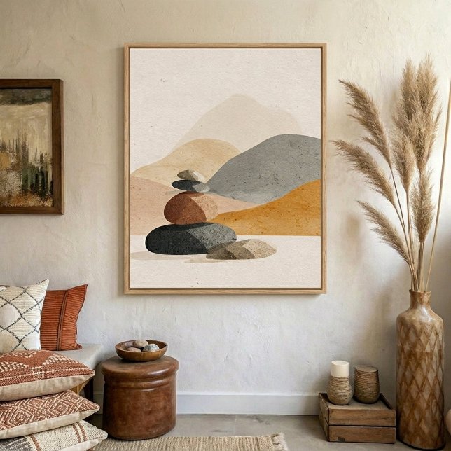 Neutral Stone Cairn Wall Art for Modern Decor (Creator Uploaded)