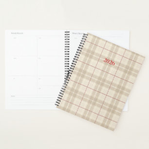 Neutral Stone Plaid Planner