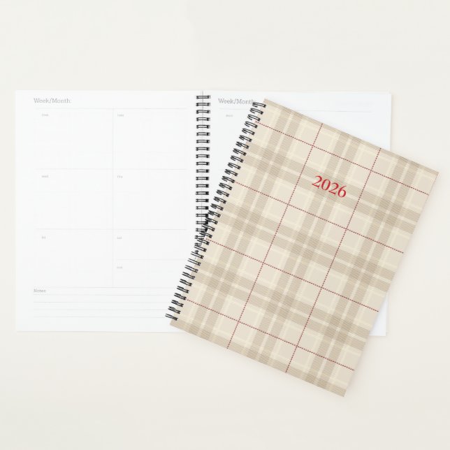 Neutral Stone Plaid Planner (Display)