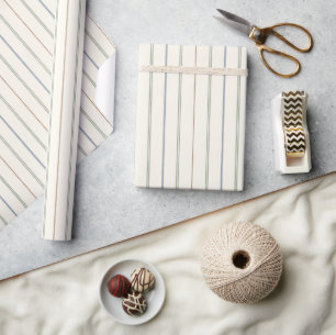 Neutral Stripe Pattern Boho Earthy Minimal Modern Wrapping Paper