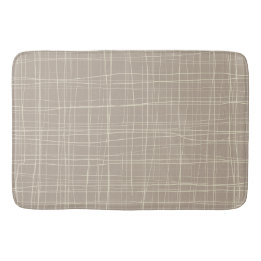 Neutral striped bath mat
