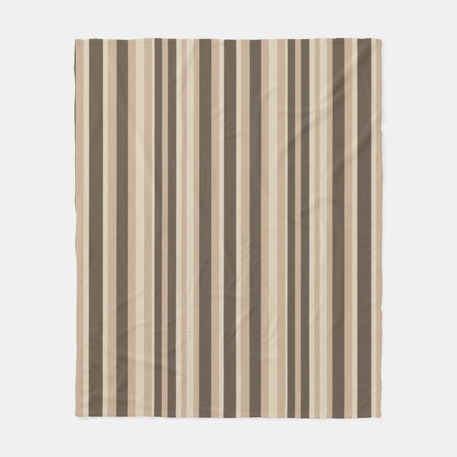 Neutral striped  fleece blanket (Front)