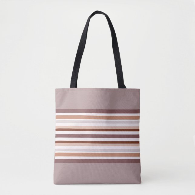 Neutral Stripes Tote Bag (Front)