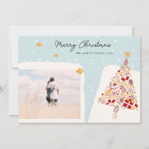 Neutral Stylish Holiday Wish Photo Christmas Card