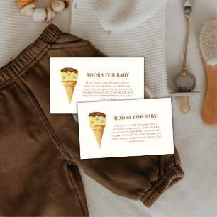 Neutral Summer Scoop Ice Cream Books Baby Shower Enclosure Card