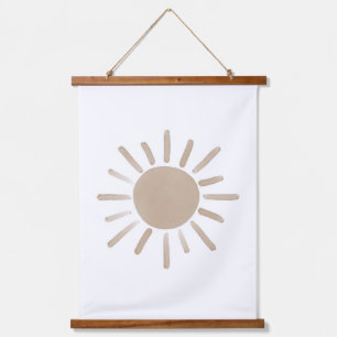 Neutral Sun Boho Nursery Decor Hanging Tapestry