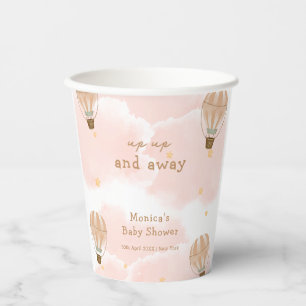 Neutral Sweet Cloud Hot Air Balloon Baby Shower  Paper Cups