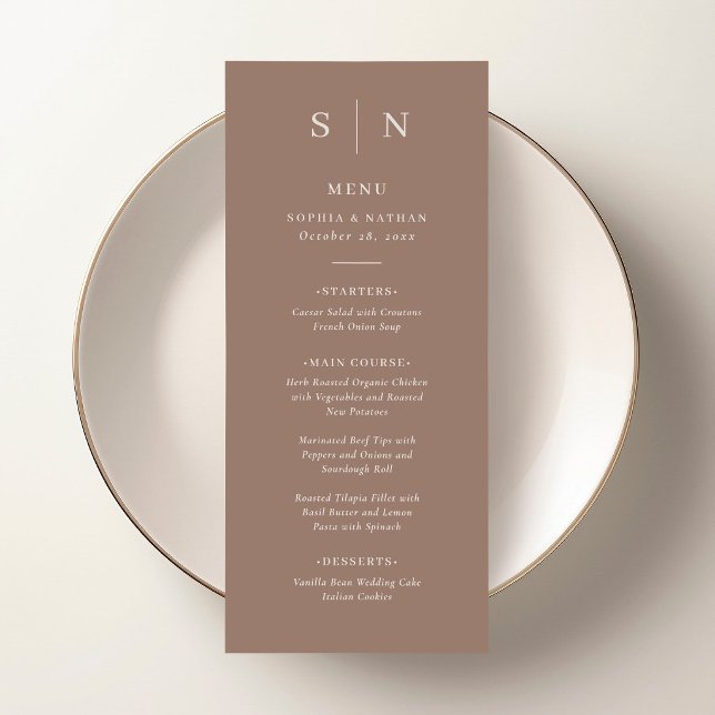 Neutral Taupe | Minimal and Chic Wedding Menu (Creator Uploaded)