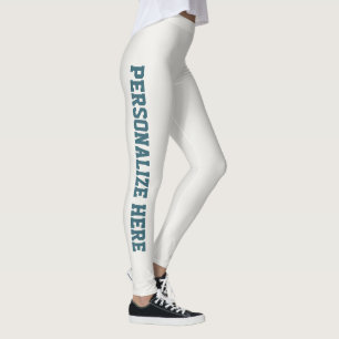 Neutral Teal Personalised Cute Mum Fun Athleisure Leggings