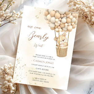 Neutral Teddy Bear Baby Shower Invitation
