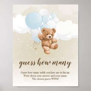 Neutral Teddy Bear Baby Shower Sign