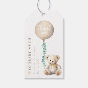 Neutral Teddy Bear Baby Shower Thank You Tag