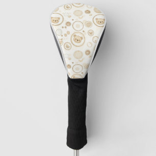 Neutral Teddy Bear Circle Pattern Beige Baby (1) Golf Head Cover