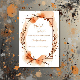 Neutral terracotta Rustic Floral  Bridal Shower Invitation