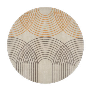 Neutral Textured Lines Decorative Glass Cutting Cutting Board