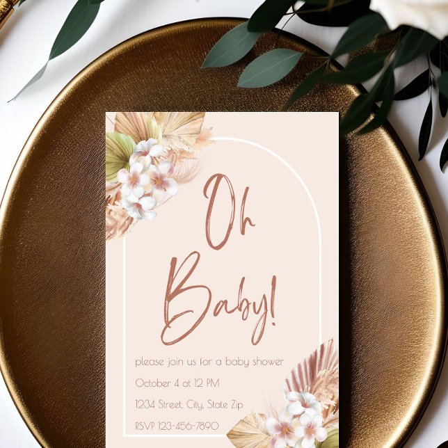Neutral Tone Boho Baby Shower Invitation  (Creator Uploaded)