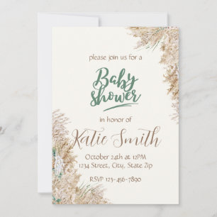Neutral Tone Boho Baby Shower Invitation