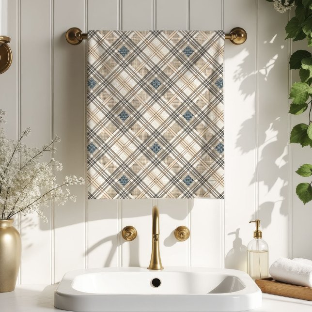 Neutral Toned Towel Modern Geometric Statement (Neutral Toned Towel Modern Geometric Statement)
