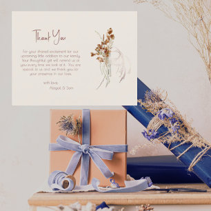 Neutral Tones Boho Baby Shower Thank You Postcard