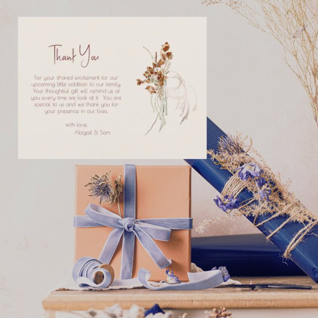 Neutral Tones Boho Baby Shower Thank You Postcard (Creator Uploaded)