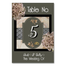 Neutral Tones Floral Table Card