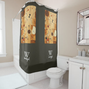 Neutral Tones with Abstract Shapes Shower Curtain