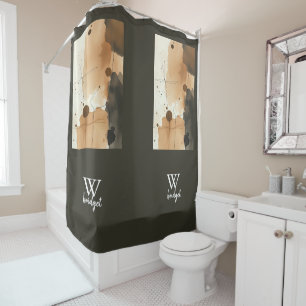 Neutral Tones with Abstract Shapes Shower Curtain