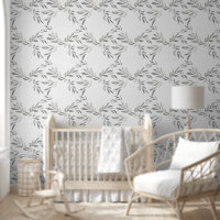Neutral Trellis botanical pattern