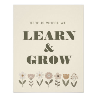 Neutral Trendy School Poster | Homeschool Room