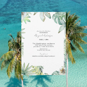 Neutral Tropical Baby Shower Invitation