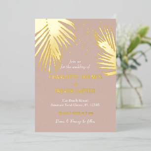 Neutral Tropical Palms Summer Beach Wedding