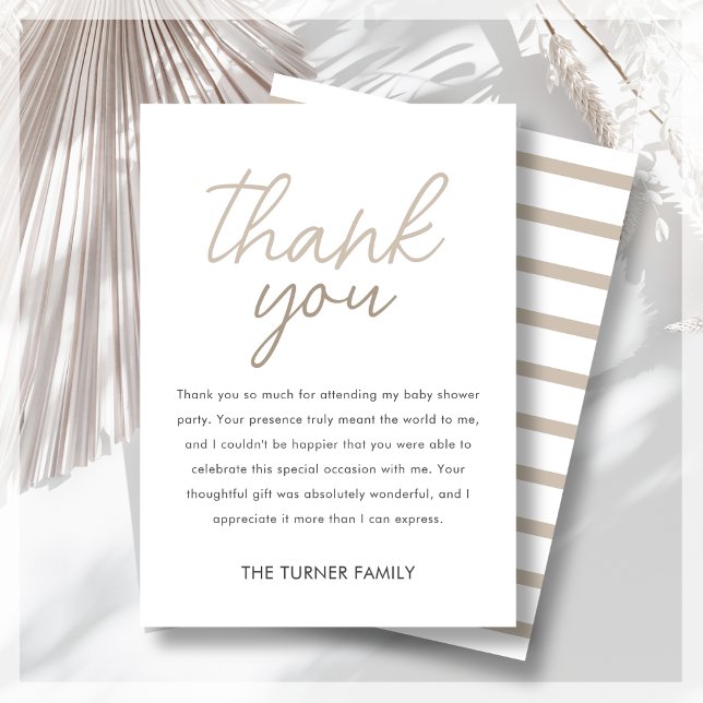 Neutral Twin Baby Shower  Thank You Card (Creator Uploaded)