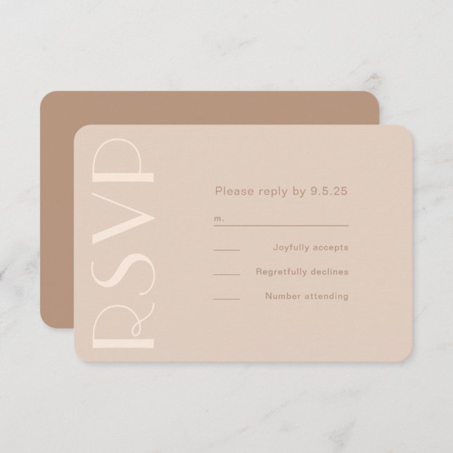 Neutral Type Wedding RSVP Card (Front/Back)