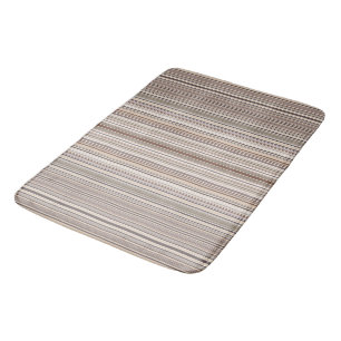 Neutral Warm Stripes Bath Mat