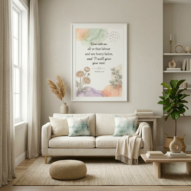 Neutral Watercolor Christian Decor (Bible Verse,
floral wall art,
Christian Wallart,
Christian home decor



)