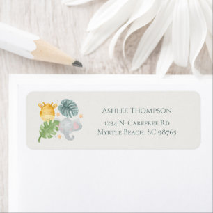 Neutral Watercolor Jungle Animals Baby Shower
