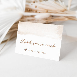 Neutral Watercolor Swash Personalised Thank You Card