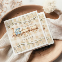 Neutral Watercolor Train Baby Shower