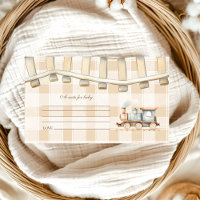 Neutral Watercolor Train Baby Shower Note for Baby