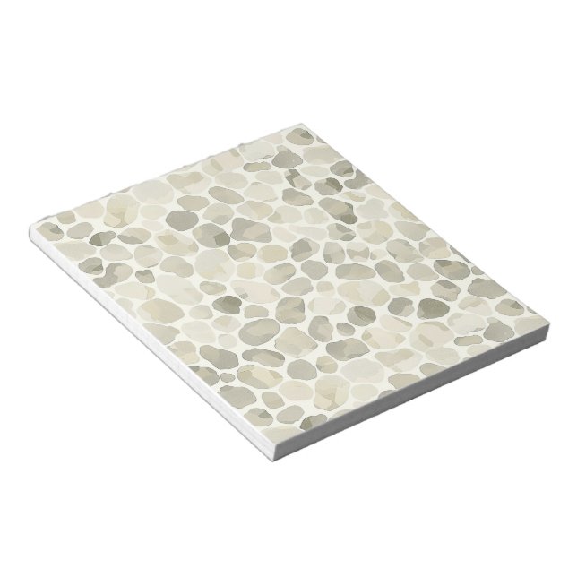 Neutral Watercolour paint-style Pebble Patterned Notepad (Angled)