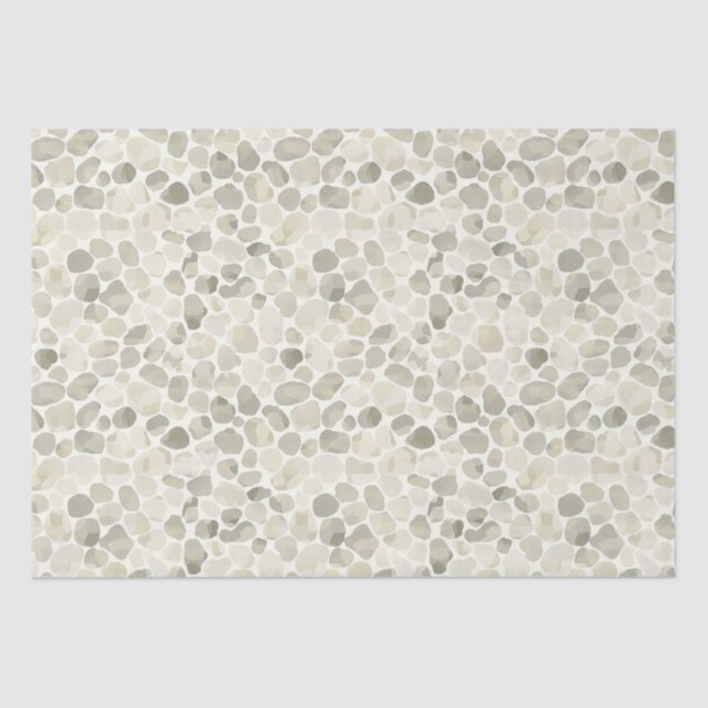 Neutral Watercolour paint-style Pebble Patterned Tissue Paper (Front)